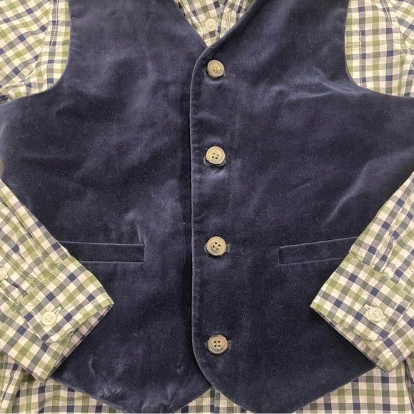 Janie & Jack Boys Velvet Vest and Button Down Set Size 8 - Picture 4 of 16